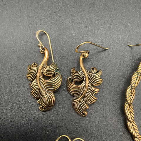 Barse Lot 3 Pairs Dangle Hoop Earrings Sterling Silver Earwires Thailand