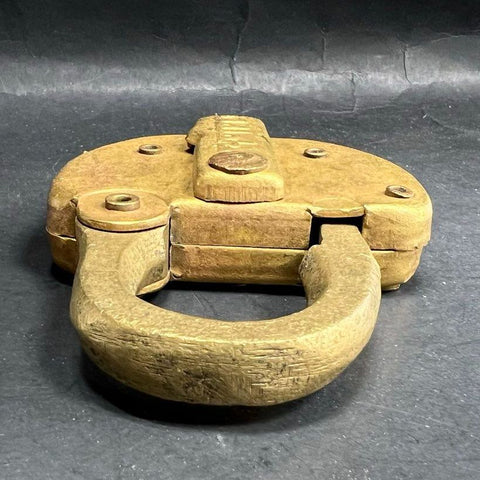 Vintage Adlake Brass Padlock US OF O PAT 2040482 Heavy Duty No Key