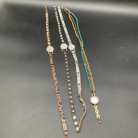Lot of 7 Geneva Women's Fashion Watches Wrap Bracelet Studded Beaded