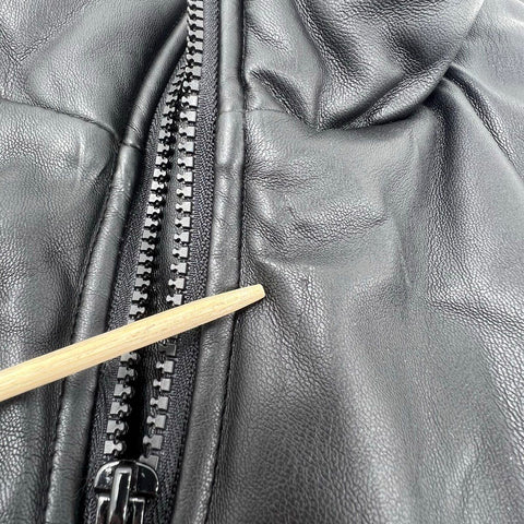 Steve Madden Women's Celestina Faux Leather Puffer Vest Black Cinch Waist M