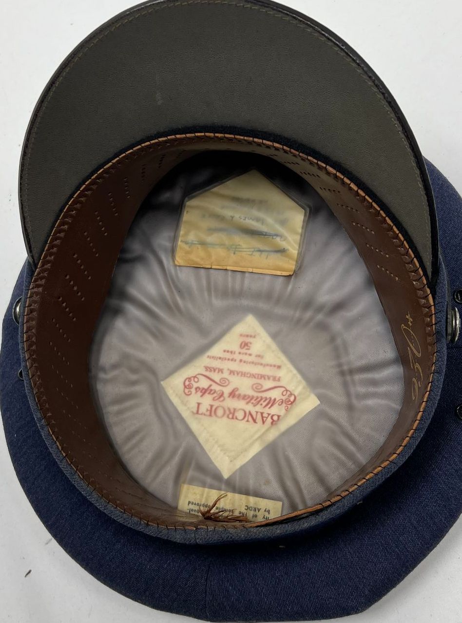 Vintage Military Uniform Hat Lot Blue Bancroft 930 Officer White Sailor 6 7/8