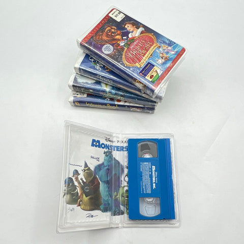 Monsters Inc Grinch Mickey Winnie 5 VHS Tape Lot Disney Christmas Movies Sealed