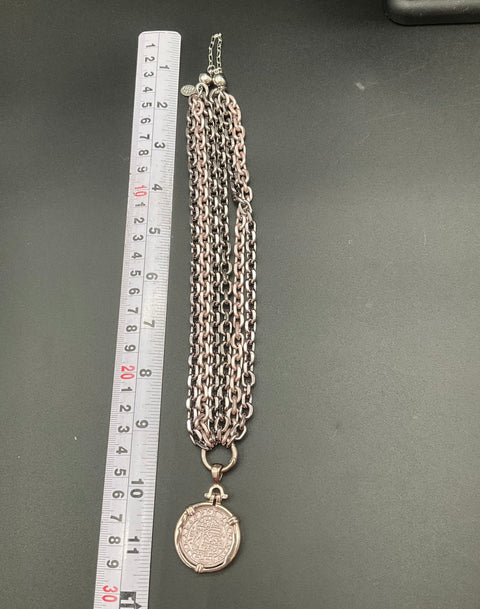 Alexa Rae Miranda Clara Silver Tone Necklace Lot of 3 Pavé Star Heart Coin