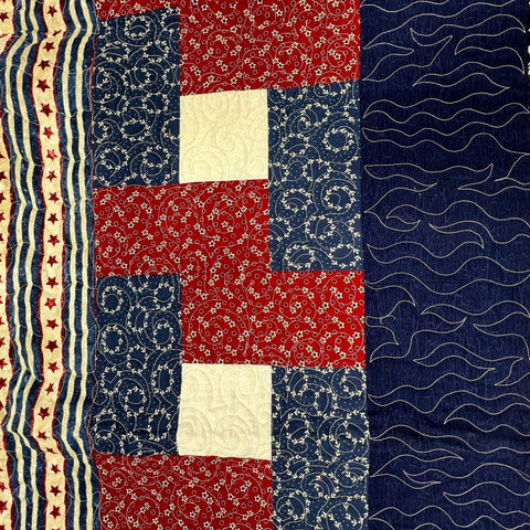 Quilt of Valor Handmade Patriotic Eagle Throw Blanket Cotton Red White Blue 2020