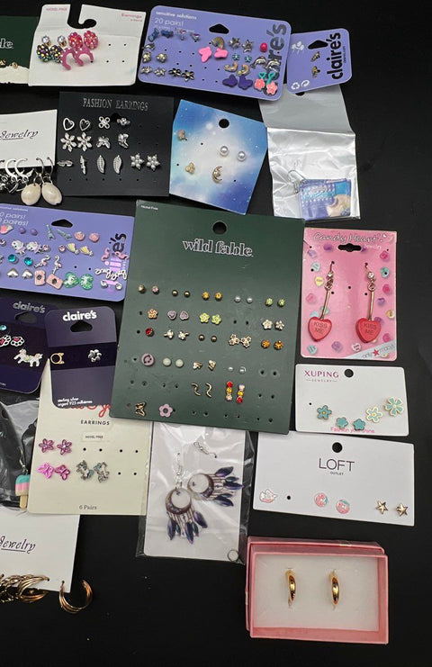 Mixed Costume Jewelry Earring Lot Claire's Wild Fable LOFT Target 1 Lb