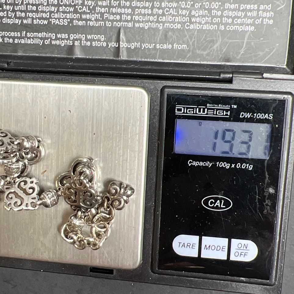 Brighton Silver Plated Geneva Heart Bracelet 19.31g
