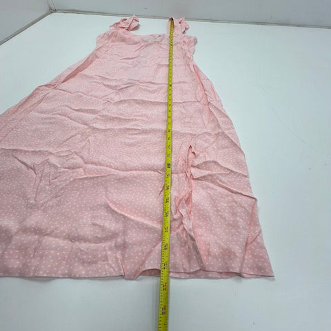 Loft NWT Pink Polka Dot Ruffle Strap Side Slit Midi Dress Sz 10P