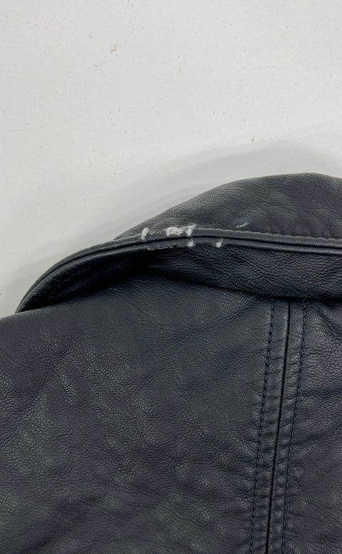 Victoria's Secret Black Faux Leather Moto Biker Jacket Womens XS NWD