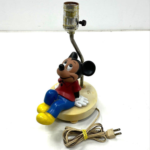 Mickey Mouse Table Lamp Lot of 2 Vintage Disney Character Lights Pair Tested