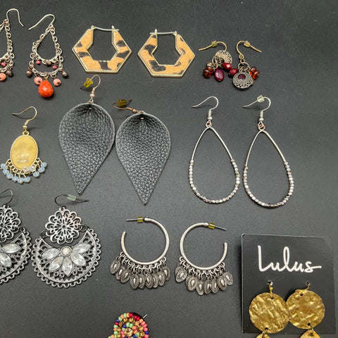 Boho Tassel Rattan Earrings Jewelry Lot of 20 Pairs Lulus Geometric Filigree