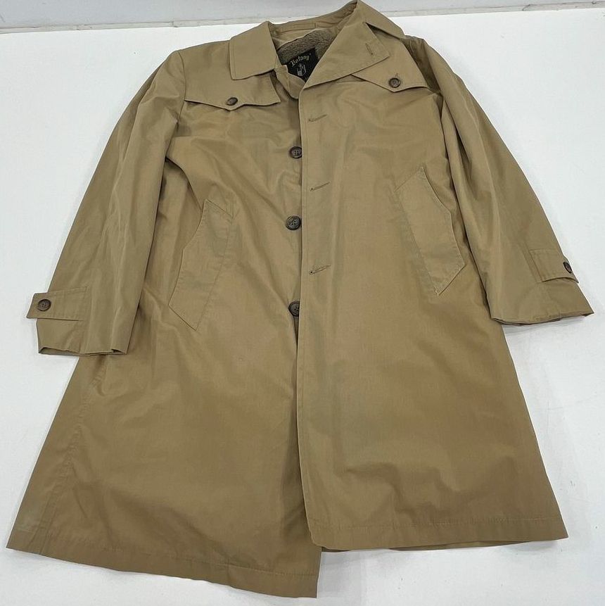 Vintage 70s Botany Weathertopper Tan Sherpa Lined Trench Coat Men's Size 40