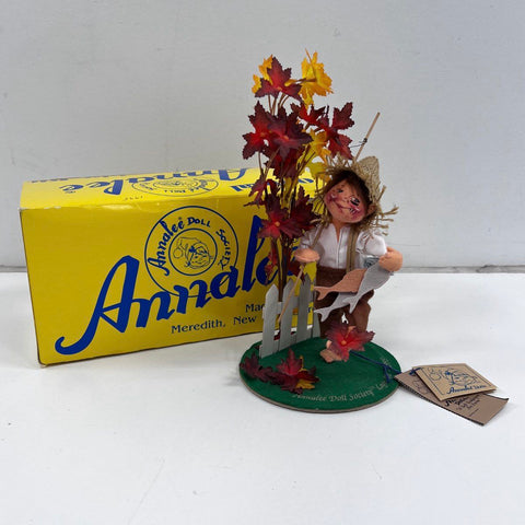 Annalee 7 Inch Goin' Fishing Logo Kid 1995 Doll Society Figurine With Box