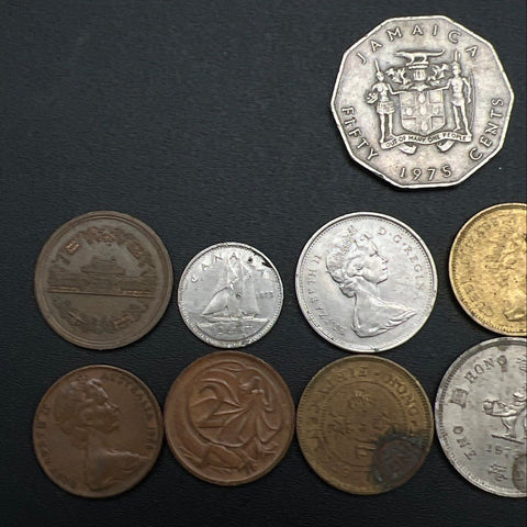 Vintage World Coin Lot Jamaica Canada Australia Hong Kong British Coins