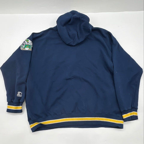 Vintage 90s Starter Notre Dame Fighting Irish Hoodie Script Logo Patch Sz XL