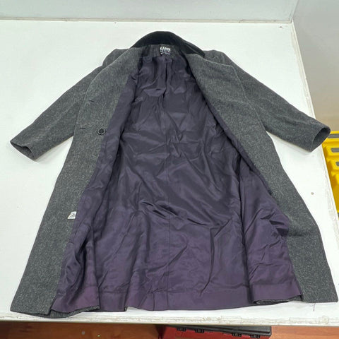 Vintage 80s Karen Petites Dbl Breasted Wool Herringbone Coat Made USA