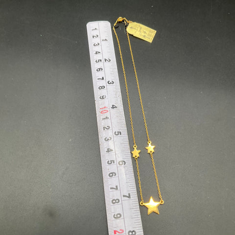 Vintage Crown Trifari Gold Tone Stars Necklace with Original Hang Tag 56868
