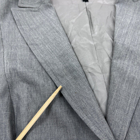 Escada Women's Gray Wool Silk Blend Single Button Blazer Made in Slovenia Sz 44