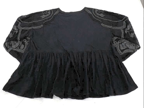 Free People Maeve Womens Top Blouse Lot Boho Embroidered Bird Print Sz M L