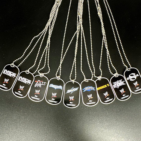 WWE Wrestling Dog Tag Necklace Lot Topps 9 Pieces Undertaker Miz Sheamus 2012