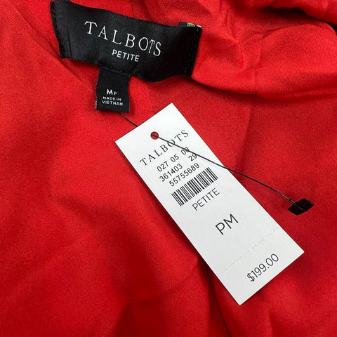 Talbots Women's Red Black Plaid Wool Blend Barn Chore Jacket Petite M NWT