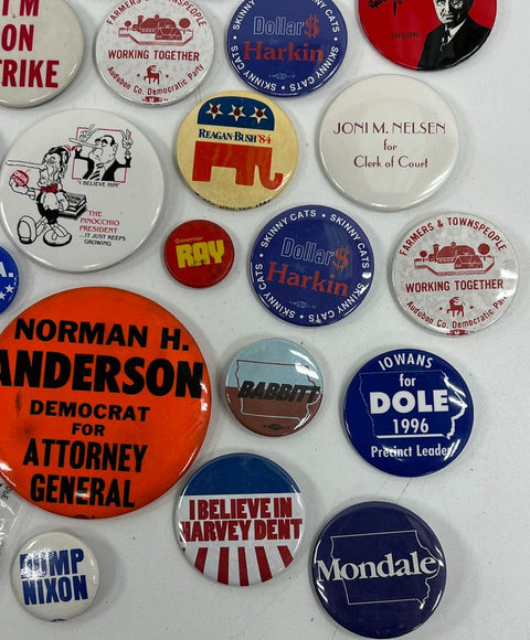 Vintage Political Pin Lot Reagan Bush Kennedy Nixon Dole 50+ Campaign Buttons