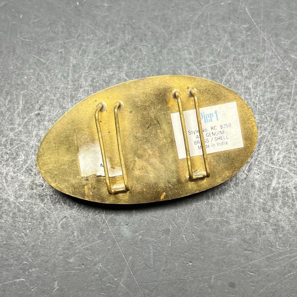 Pier 1 Brass Shell Belt Buckle