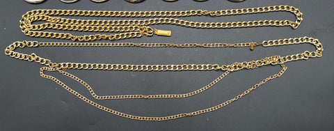 Vintage Y2K Lauren Ralph Lauren Women's Chain Belts Lot Gold Silver Tone 37-54