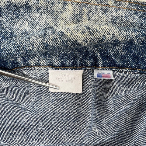 Vintage 90s Energizer Bunny Acid Wash Denim Jacket Back Graphic USA Sz S