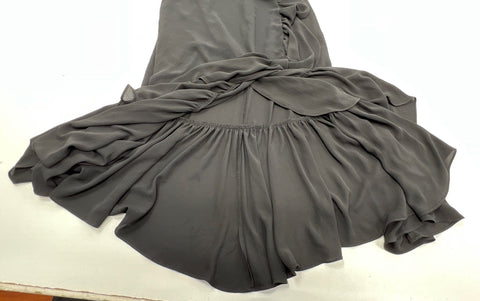 Talbots Women's Black Faux Wrap Ruffle Hem Short Sleeve Dress Sz 8 NWT