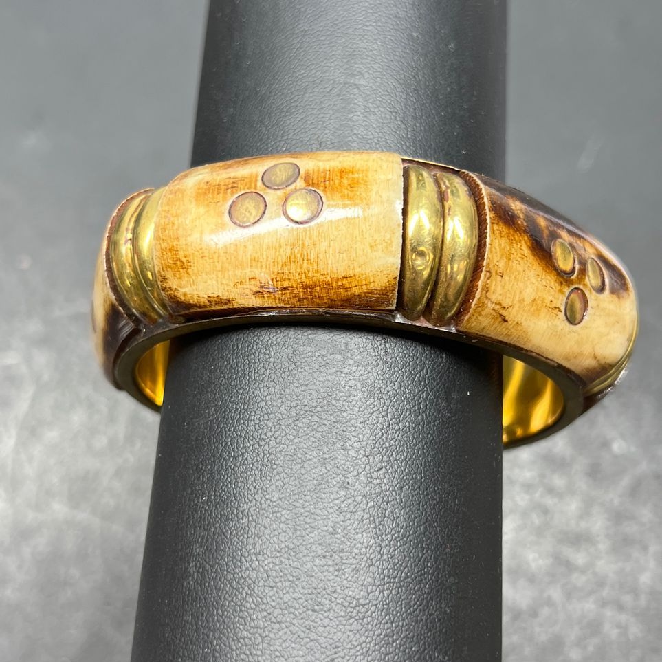 Brass & Bone Bangle Bracelet