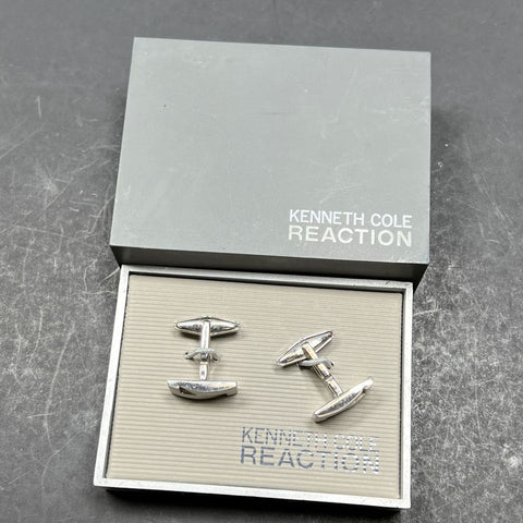 Kenneth Cole Reaction Silver Tone Cufflinks NIB