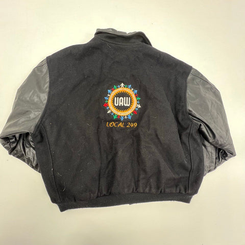 Vintage 80s Union Line UAW Local 249 Bomber Jacket Union Made USA Sz L/XL