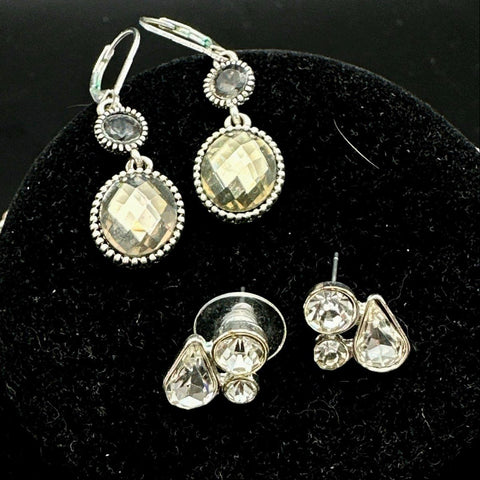 Vintage Napier Costume Jewelry Lot 5pc Silver Tone Rhinestone Peach Bracelet