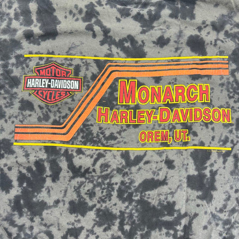 Vintage 90s Harley-Davidson Engine Tie Dye T-Shirt Single Stitch USA Sz M