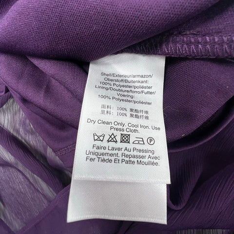 DKNY Women's Purple Chiffon V-Neck High Low Wrap Dress NWT Size 12