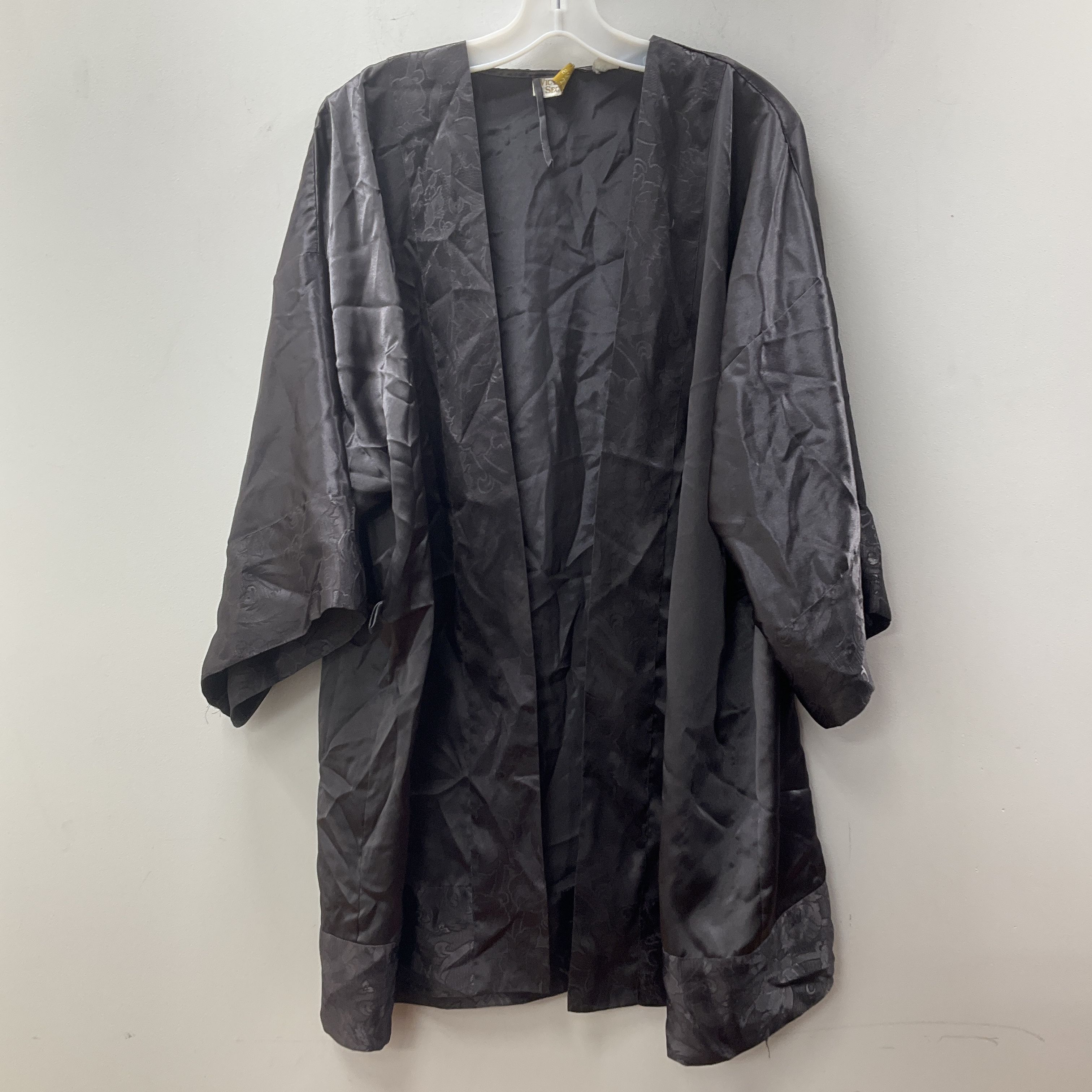 Victoria's Secret Gold Label Women's Gunmetal Gray Satin Kimono Robe Size O/S