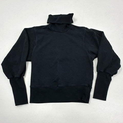Agolde Women's Black High Neck Balloon Sleeve Turtleneck Sweatshirt Size XS