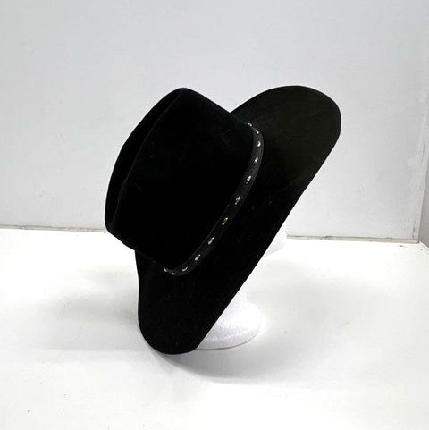 Dallas Hats Black Outlaw 3 Western Cowboy Hat Studded Star Band Size 7