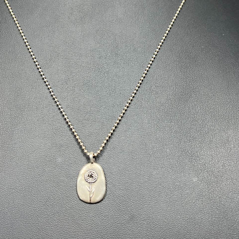 Lisa Leonard Sterling Silver January Flower Pendant Necklace 7.09g