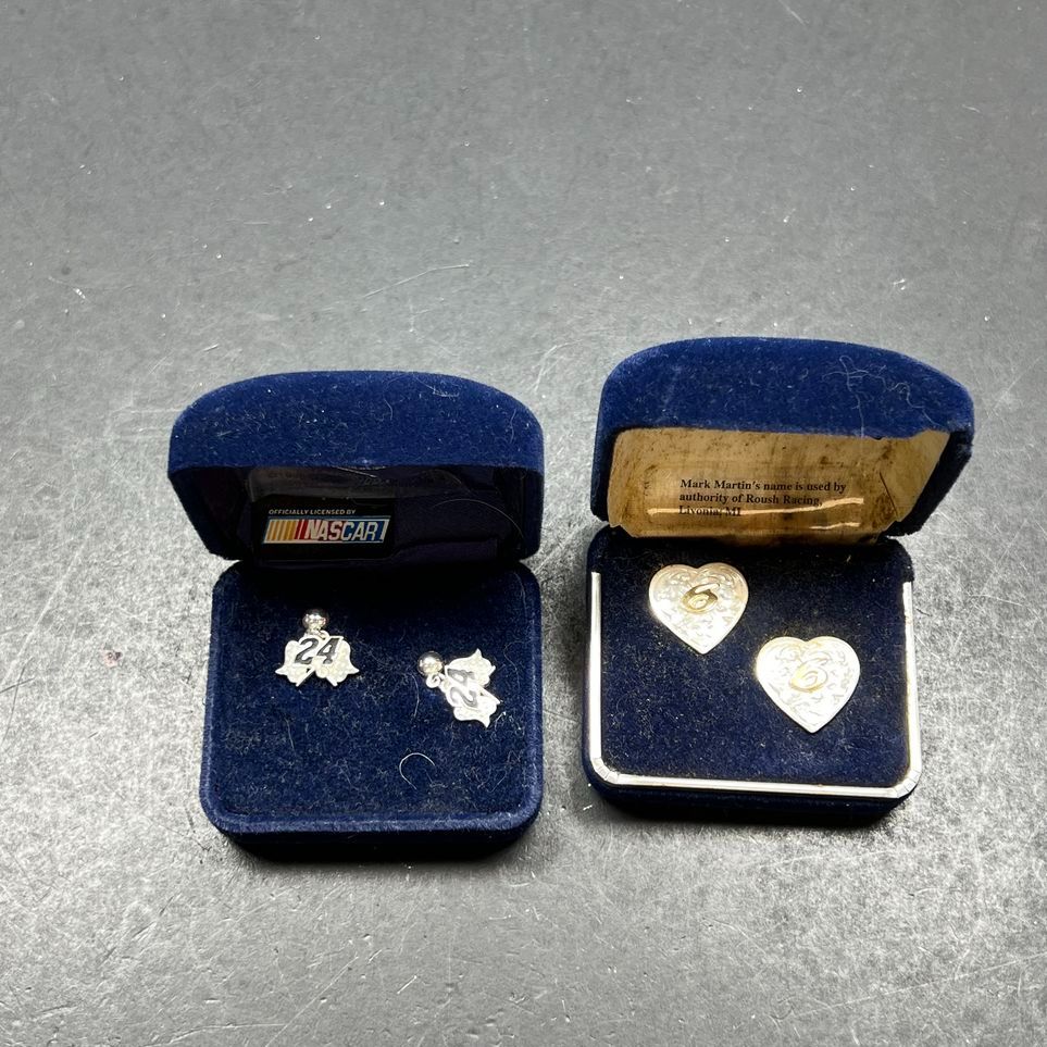 2 Montana Silversmiths NASCAR #24 & #6 Earrings NIB
