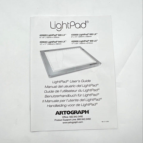 Artograph LightPad 920LX LED Light Box Drawing Pad with Case Untested 06/2022