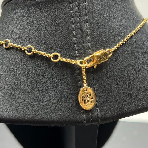 Juicy Couture Gold Tone Rhinestone Music Note Necklace