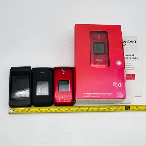 Lot of 4 Flip Phones Jitterbug Flip2 Orbic Summit Alcatel Greatcall Tested Work