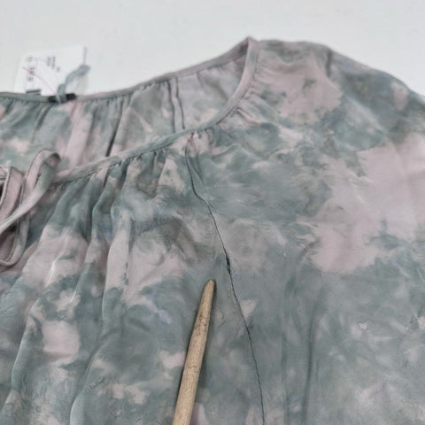 Young Fabulous & Broke Women's Junia Dress Green Gray Tie Dye Tassel Sz S NWT