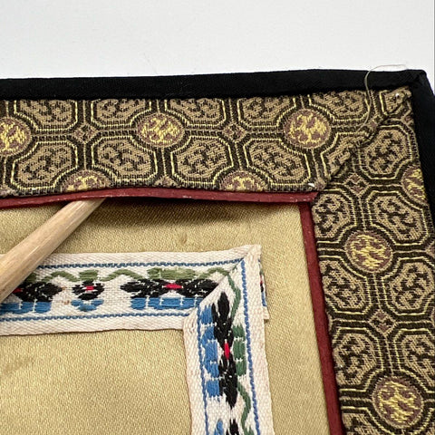 Vintage Chinese Silk Embroidered Floral Bird Napkin Lot 6pc 7x7 Square Art