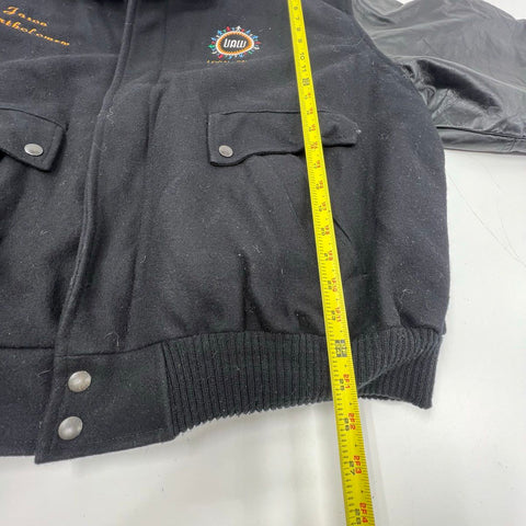 Vintage 80s Union Line UAW Local 249 Bomber Jacket Union Made USA Sz L/XL