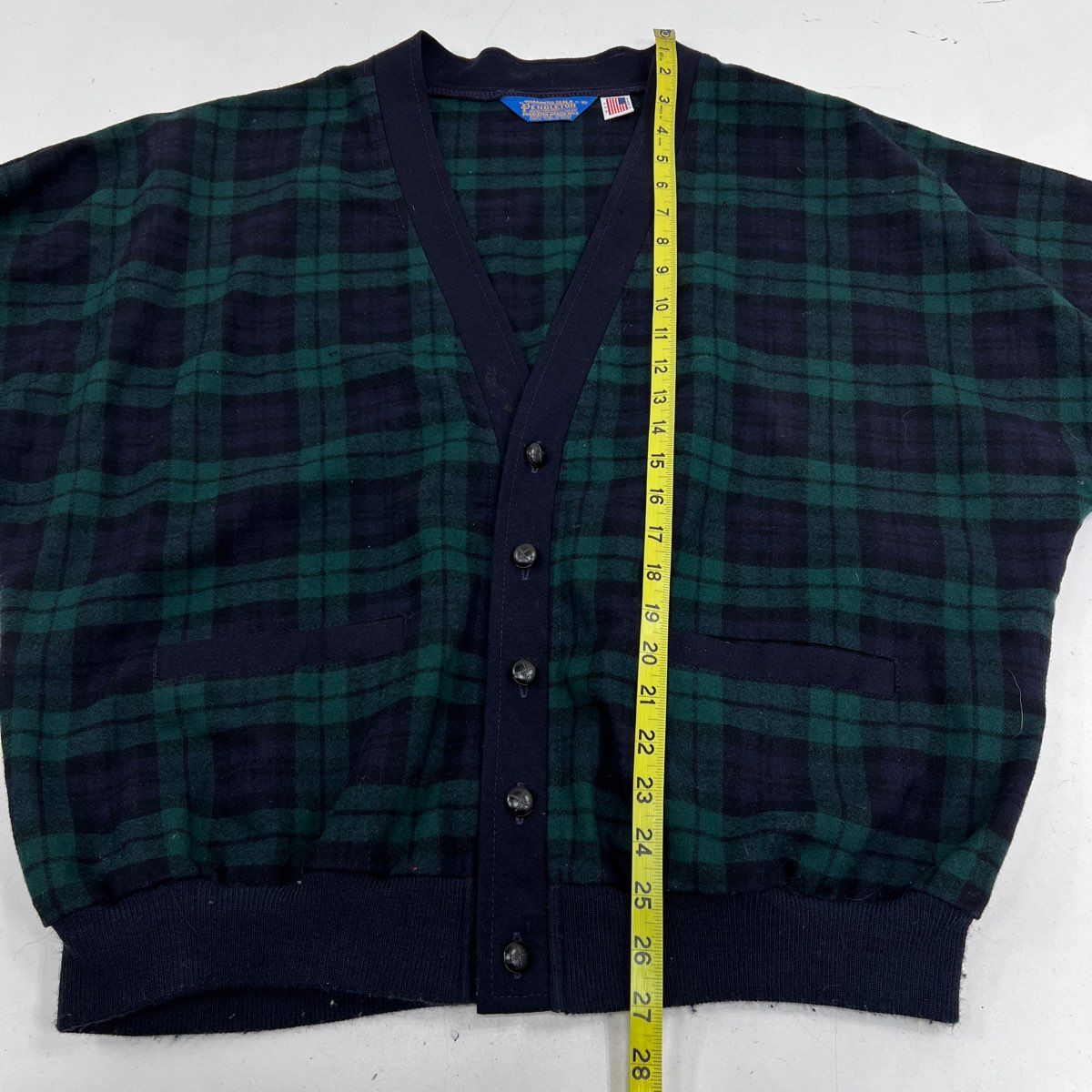 Vintage Pendleton Men's Green Black Watch Plaid Virgin Wool