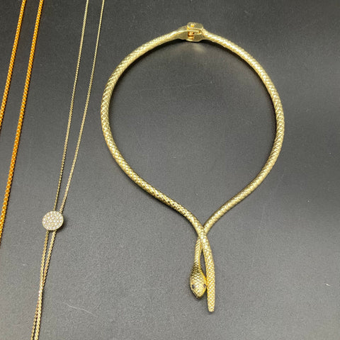 Vintage to Modern Mixed Costume Jewelry Lot 13 Necklaces Gold & Silver Tone