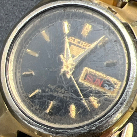 Vintage Seiko 5 Automatic 21 Jewels Gold Tone Ladies Watch 4207-00W0 Tested