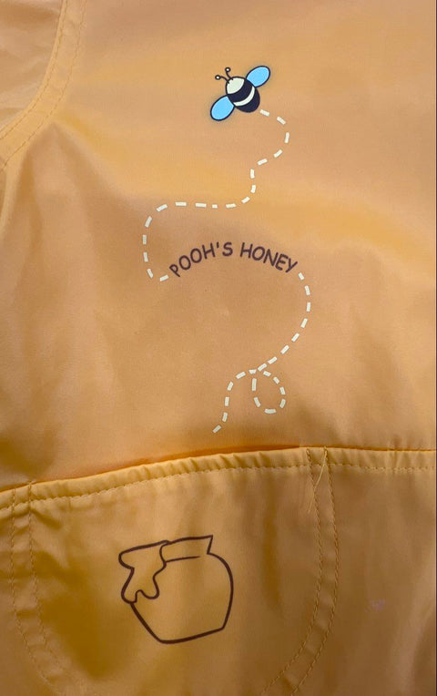 Disney Baby Winnie the Pooh Toddler Yellow Hooded Rain Jacket Snaps Sz 24M